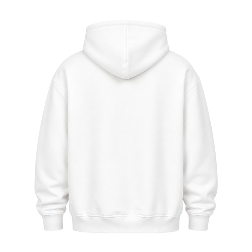 Erkek Eldiven Baskılı Kapüşonlu Sweat - Beyaz