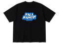 Unisex Bisiklet Yaka Baskılı Oversize T-Shirt - Siyah