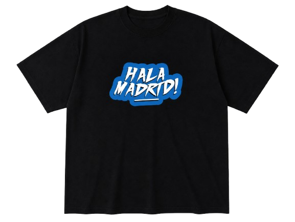 Unisex Bisiklet Yaka Baskılı Oversize T-Shirt - Siyah
